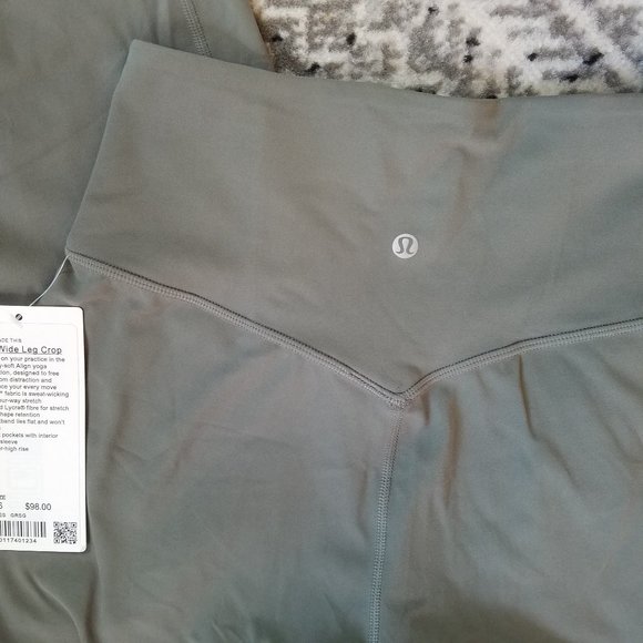 NWT Lululemon Align Wide Leg Crop Grey Sage Size 2 4 - Picture 2 of 8